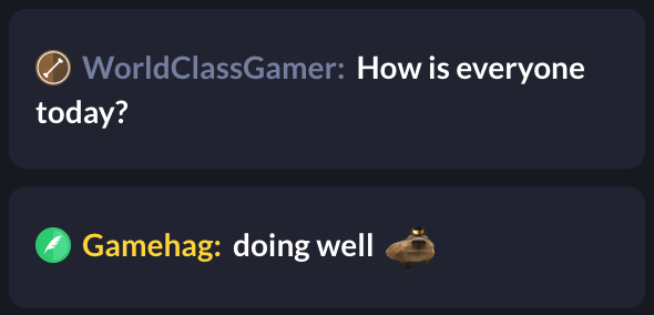 Screenshot of the chat page