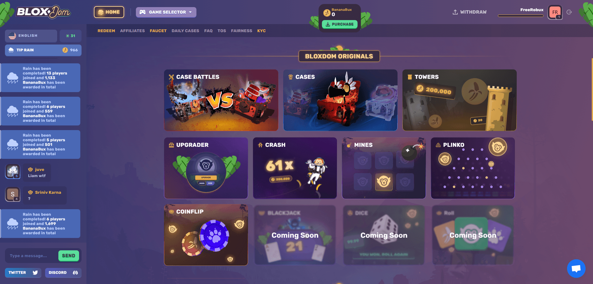Play original games on Bloxdom