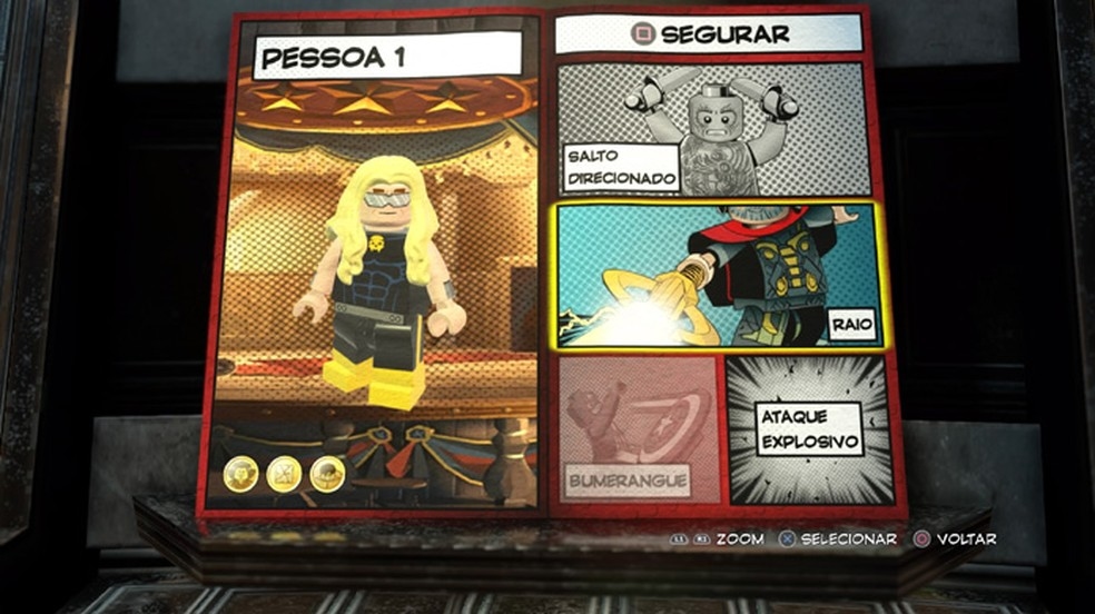 The same button in LEGO Marvel Super Heroes 2 can have two different powers, one to touch and the other to be held, like lightning (Photo: Reproduction / Rafael Monteiro)