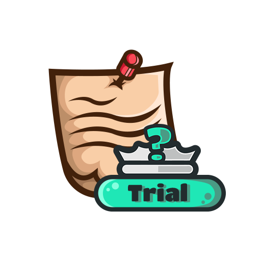 Schriftrolle des Gedächtnis Trial logo