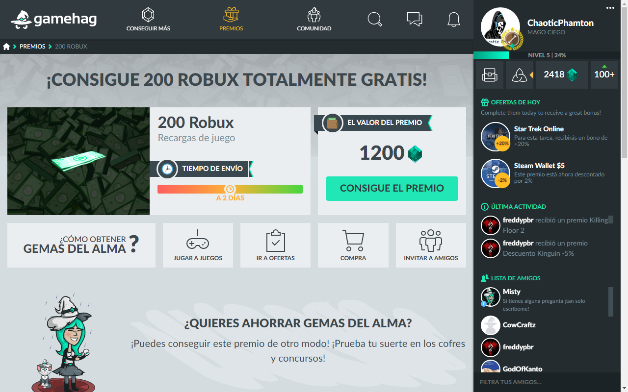 No Dudes Mas De Las Recompenzas De Gamehag Foro De Jugadores De - 200 robux roblox recargas de juego gratis gamehag
