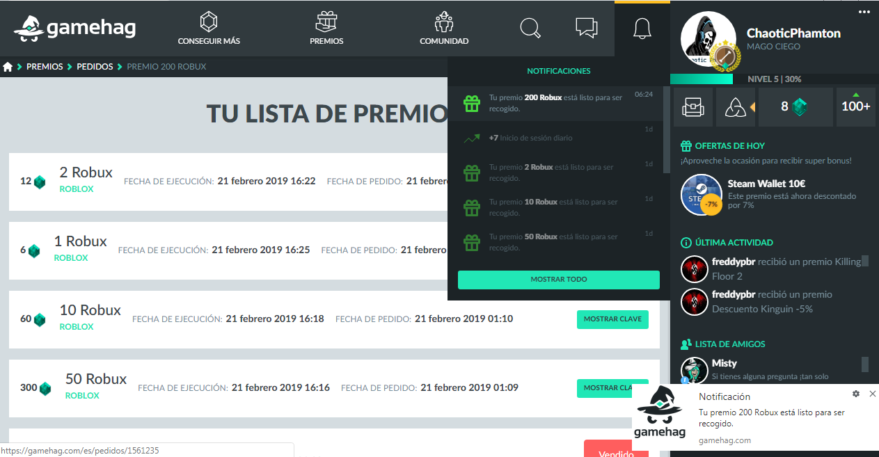 No Dudes Mas De Las Recompenzas De Gamehag Foro De - sorteo robux diario roblox